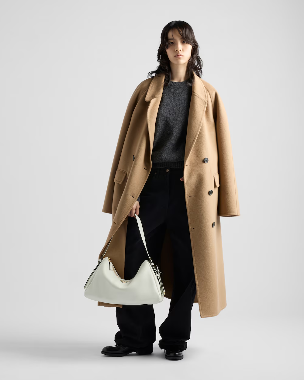 Prada Aimée large leather shoulder bag